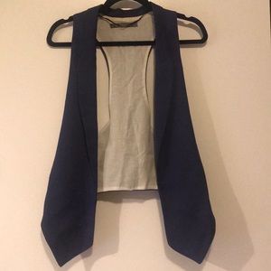 Zara basic navy blue sleeveless blazer size XS